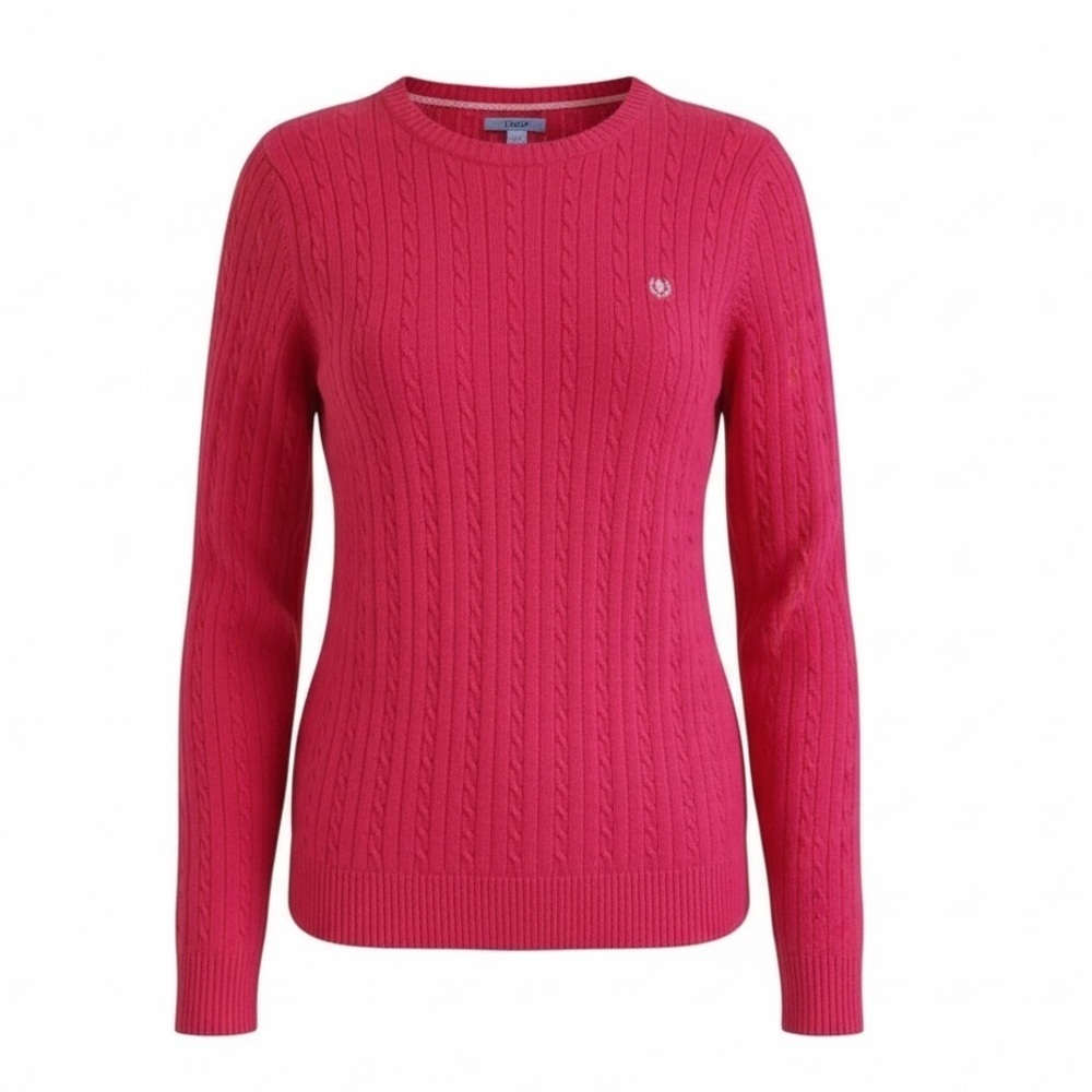 Izod Women's Pink Cable Knit Sweater size Large